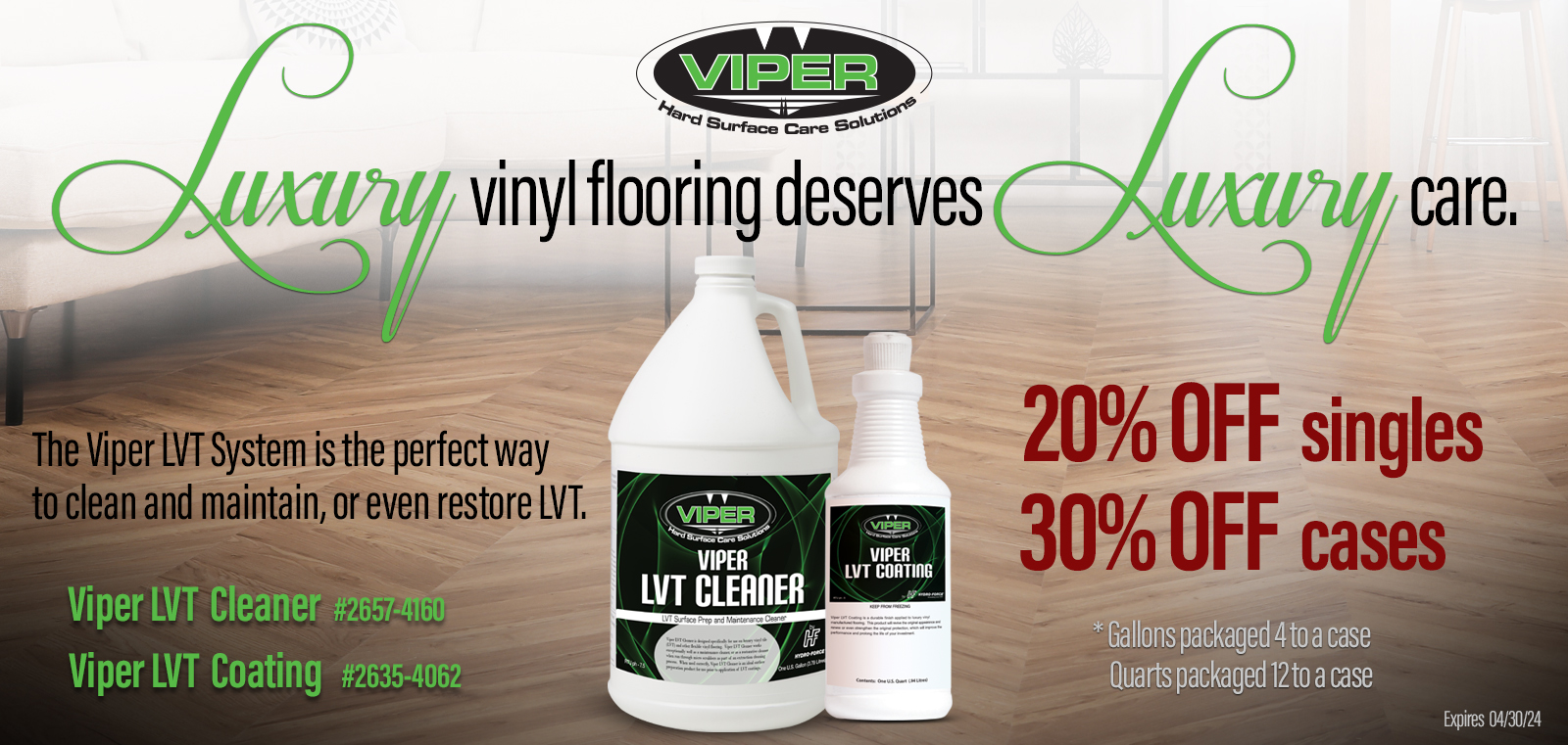 Viper LVT Cleaner & Coating Sale.